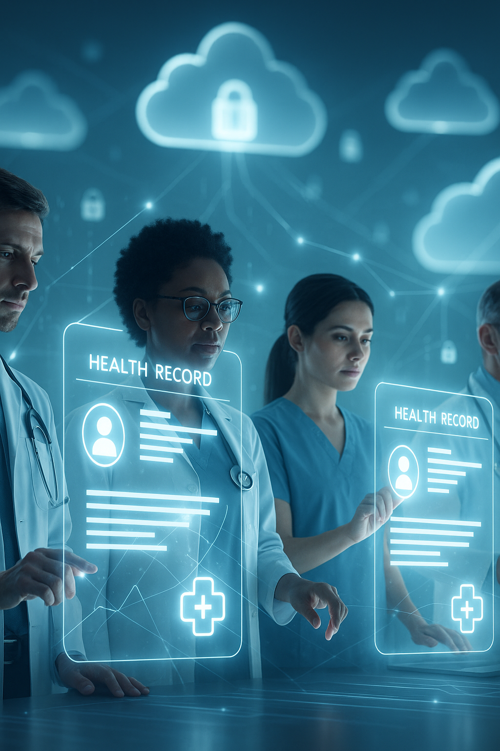 Service page and home page (Medical Record Retrieval & Management)